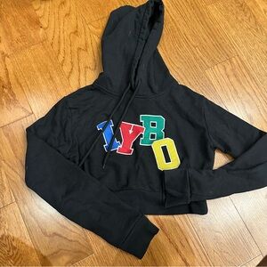 IYBO Cropped Black Hoodie Pullover